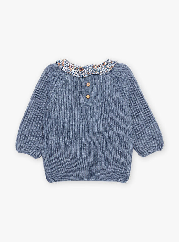 Pull bleu gris en tricot DAROMY / 22H1BFY1PULC206