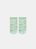 Chaussettes Jacquard Fleur ColoréeBleu Céladon KLISOZETTE / 24E4PFR1SOB204