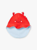 Chapeau de bain anti-UV rouge réversible à animation pinces 3D KISCOTT / 24E4BGG1CHAF524