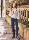 Pull blanc en maille à manches longues Fille NUTOURETTE / 25H2PFQ1PUL009