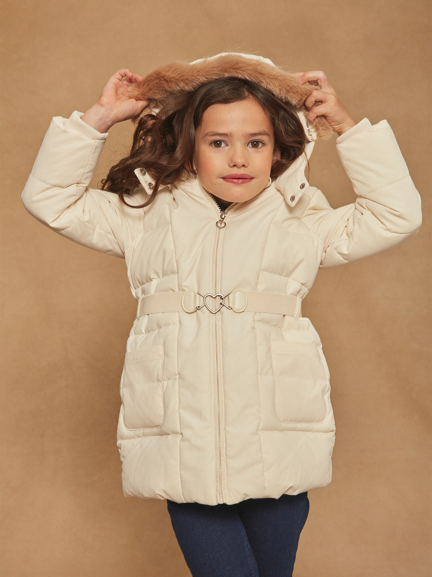 Doudoune shop ceinture fille
