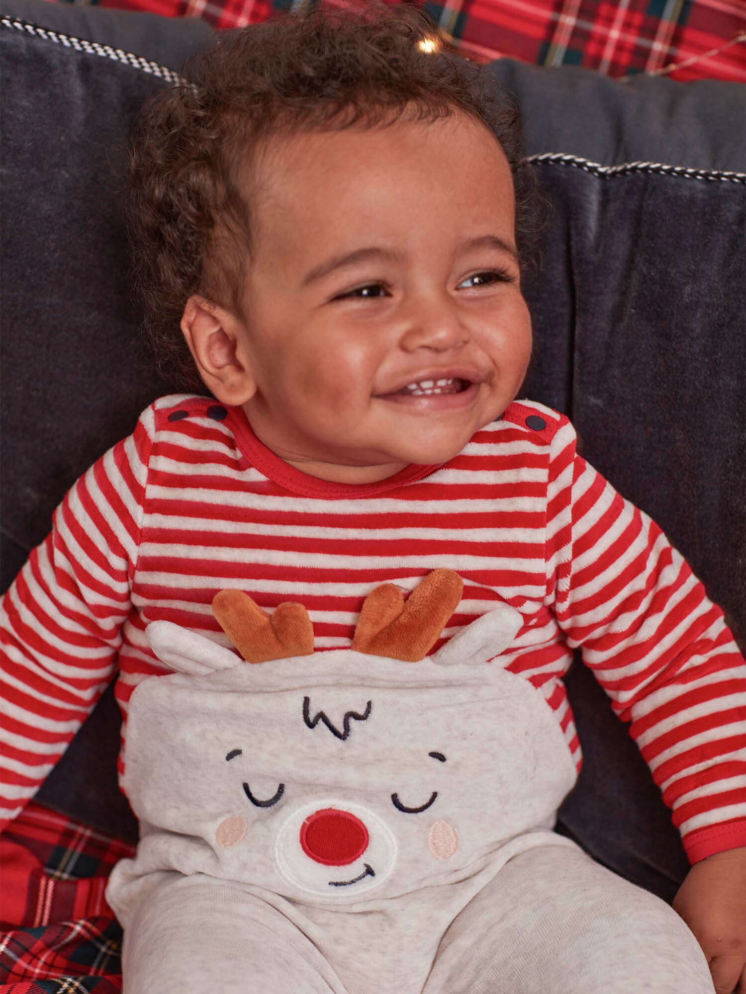 Grenouillere de Noel a motif renne et bonnet bebe garcon Garcon Sergent Major