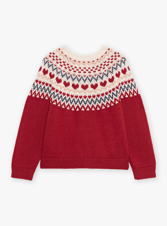 Cardigan rouge et beige en laine mélangée DRIKERETTE / 22H2PFX2CARF526