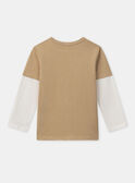 T-shirt marron imprimé loup à manches longues Garçon NEJAMAGE / 25H3PGK1TMLA014