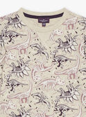 T-shirt beige à imprimé dinosaures GULIAGE / 23H3PGH3TMLA013