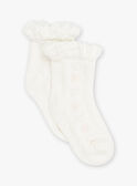 Chaussettes ivoire ajourées à Jacquard fleurs FAFLORE / 23E4BFI1SOQ005