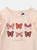 T-shirt rose papillon KROPEPETTE / 24E2PFE2TMCE403