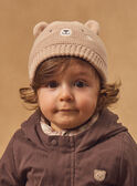 Bonnet marron en maille visage ours Bébé Garçon NINOA / 25H4BGE3BON009