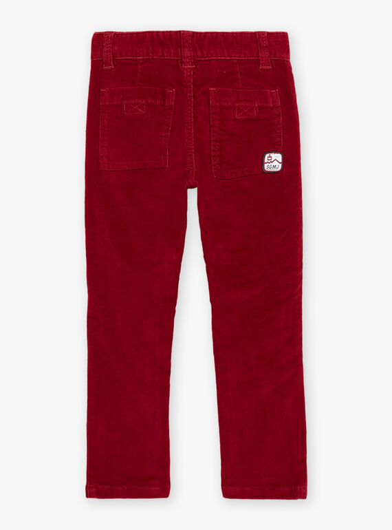 Pantalon en velours bordeaux DOCHINAGE / 22H3PGX1PANF512