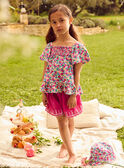 Short évasé rose fuschia à broderies fleuries Fille NASHORETTE / 25H2PFJ1JPS002