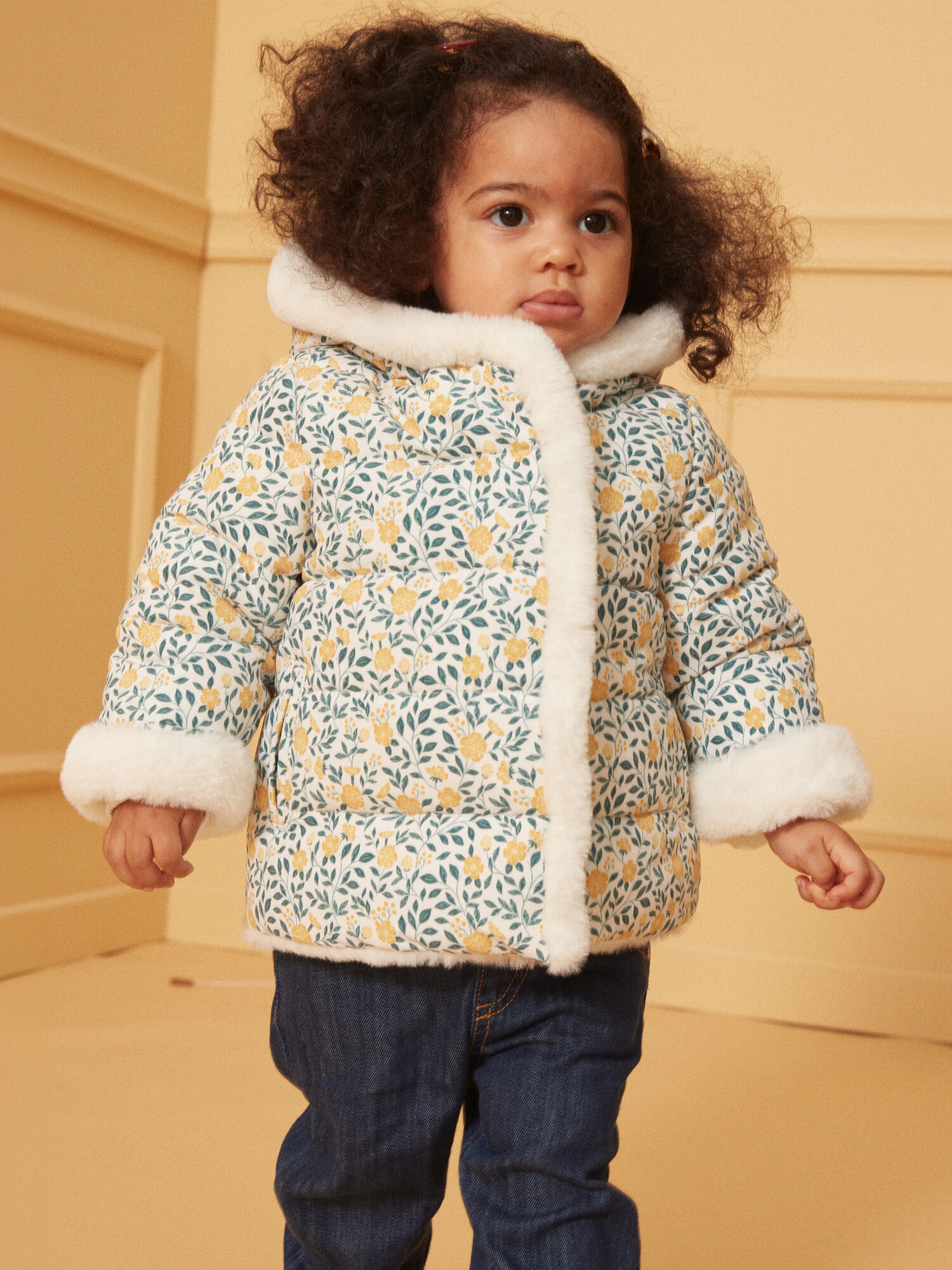 Manteau Ecru Fille Sergent Major