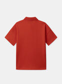 Polo rouge et blanc à rayures marron Garçon NELEVAGE / 25H3PGK1POLF508