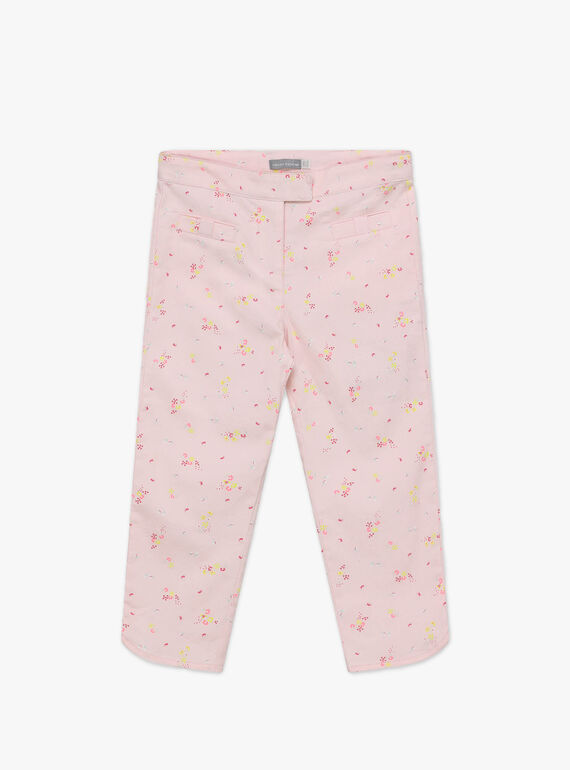Pantacourt rose imprimé floral TYPOETTE / 20E2PFJ1PCO321