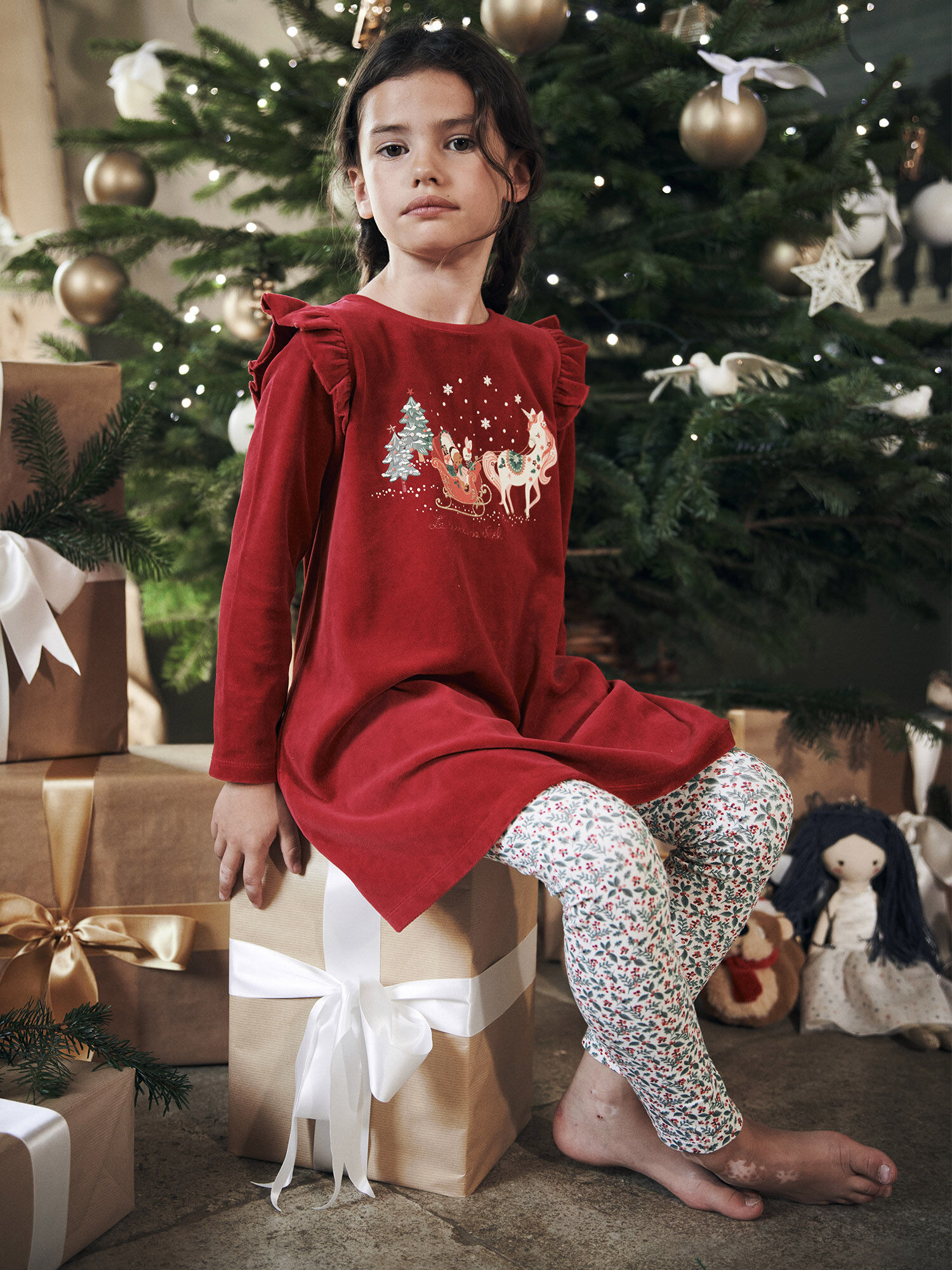 Legging deals fille rouge