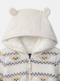 Gilet à capuche jacquard animaux LAUSAMA / 24H1BGS1GILA011