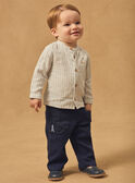 Pantalon bleu foncé à broderie tour eiffel Bébé Garçon NAKARL / 25H1BGQ1PANC209