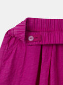 Short évasé rose fuschia à broderies fleuries Fille NASHORETTE / 25H2PFJ1JPS002
