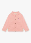 Veste en twill rose poudré à motifs chat et fantaisie enfant fille CLATWETTE / 22E2PFG1VESD327