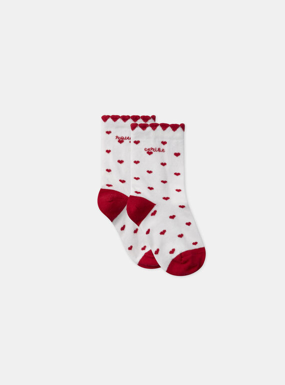 Chaussettes écrues jacquard coeur  MOPIETTE / 25E4PFJ1SOQ001