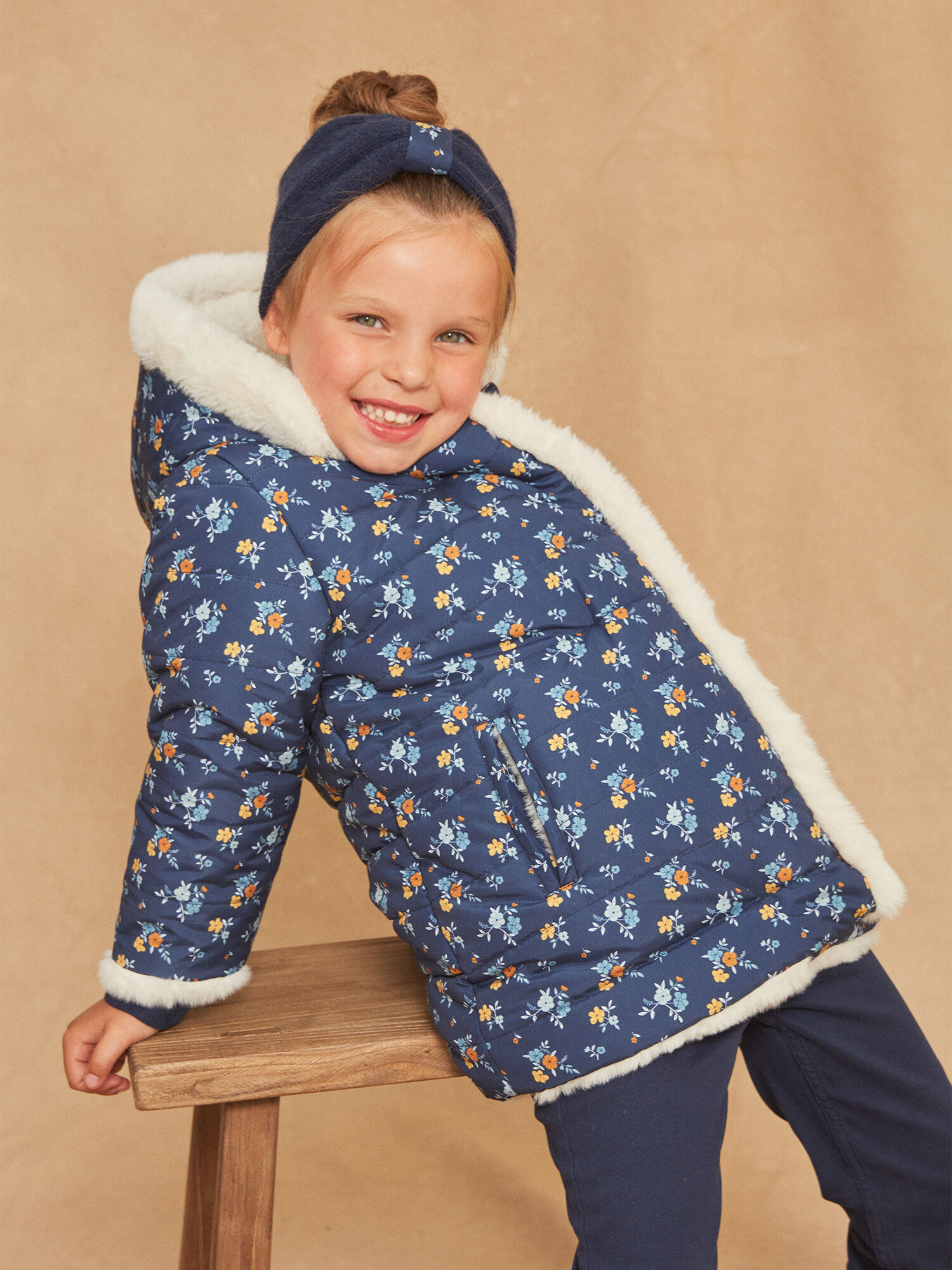 Manteau bleu marine fille sales