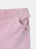 Pantalon en velours  rose LADOSETTE / 24H2PFQ1PAND329