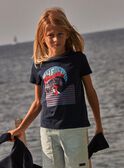 T-shirt bleu marine avec vague et surfeur FOWAVAGE / 23E3PGC1TMC070