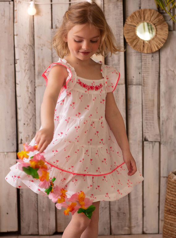 Robe blanche imprimé Palmier ZYPANETTE / 21E2PFU2ROB000