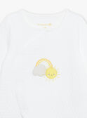 Pyjama et bonnet de naissance blancs à motif nuage et soleil FOSIO_B / 23E0NMT2GRE000