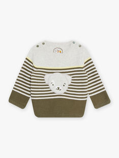Pull tricot à rayures et motif chiot bébé garçon CACOLIN / 22E1BGB1PUL001