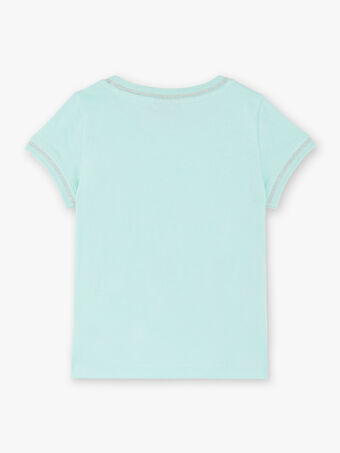 T-shirt bleu ciel manches courtes et col rond enfant fille ZLINETTE 4 / 21E2PFK4TMC614