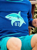 Pull bleu motif requin enfant garçon COMIDAGE / 22E3PGN1PULC231