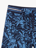 Bermuda bleu marine imprimé feuillage enfant garçon 22E3PGT3BER070