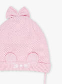 Bonnet rose en tricot avec oreilles 3D FIMADDY / 23E4BF52BON030