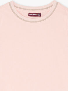T-shirt rose clair manches courtes et col rond enfant fille ZLINETTE 1 / 21E2PFK1TMC413