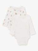 2 bodies de naissance écrus en coton LOPE / 24H0NM11BOD001