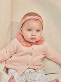 Gilet en tricot point de mousse et laine bébé fille  KOLINA / 24E0CF11CARD310