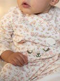 Grenouillère écrue à imprimé fleuri rose bébé fille CEDANAE / 22E5BF43GRE001