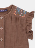Chemisier fluide marron chocolat avec broderies KAIMI / 24E1BFC1CHE815