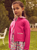 Cardigan rose fuschia à col fleuri Fille NACARDETTE / 25H2PFJ1CAR304