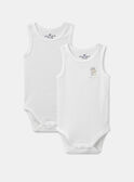 Lot de 2 bodies bébé garçon à bretelles en coton issu de l'agriculture biologique MEICARE / 25E5BG42BDL001