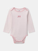 Lot de 2 bodies à rayures rose ou imprimés coeurs Bébé Fille NEFANNY / 25H5BFC1BDL001