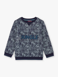 Sweatshirt bleu motif jungle enfant garçon BUWAGE1 / 21H3PGB2SWE070