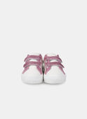 Basket blanche avec patch étoile et sratch rose pailleté Fille NISKETTE / 25F10PF41BKC001