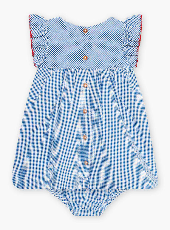 Ensemble robe brodée et boomer en seersucker à carreaux bébé fille CAFABIENNE / 22E1BF81ROB208
