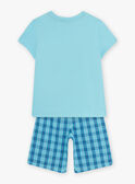 Ensemble pyjama bleu turquoise motif surf enfant garçon CAWAIAGE / 22E5PG55PYJC216