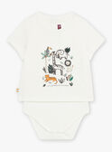 Body T-shirt écru à motifs animaux et jungle bébé garçon CAKILLIAN / 22E1BG91BOD001