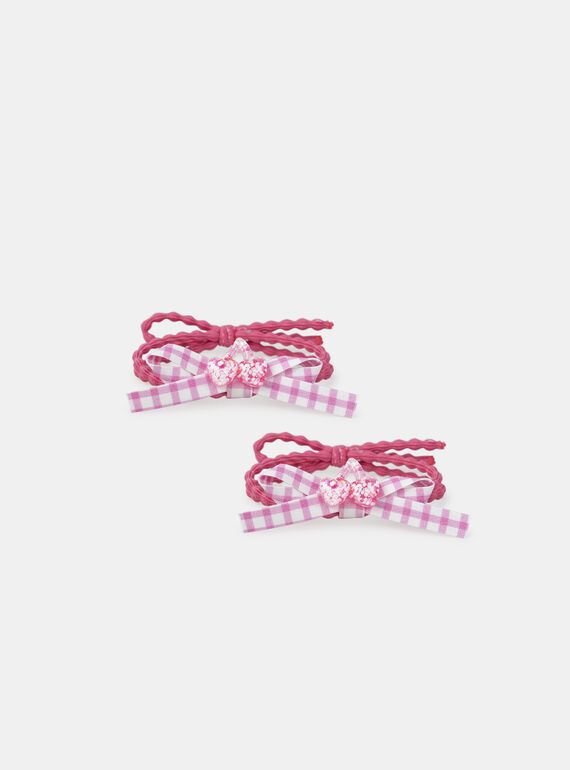 Elastiques noeuds vichy avec charms cerises MLOKODETTE / 25E4PFN3ELA302