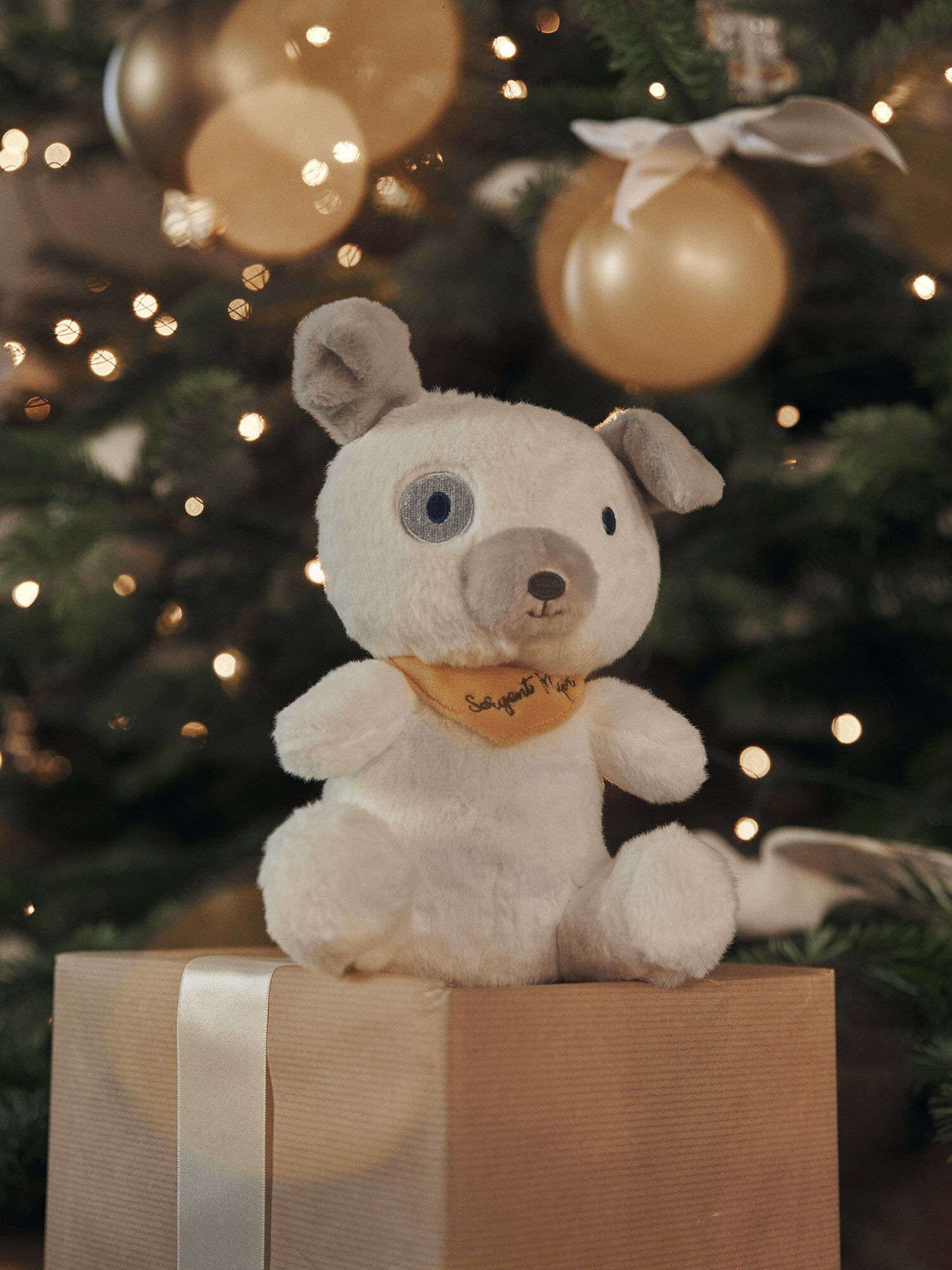 Peluche Chien jaune et blanche Mixte Sergent Major
