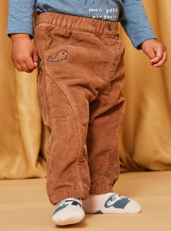 Pantalon en velours côtelé marron DASCOTT / 22H1BGY1PAN804