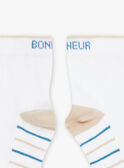 Chaussettes écrues à rayures bleu et beige FREBASSAGE / 23E4PGI1SOQ000